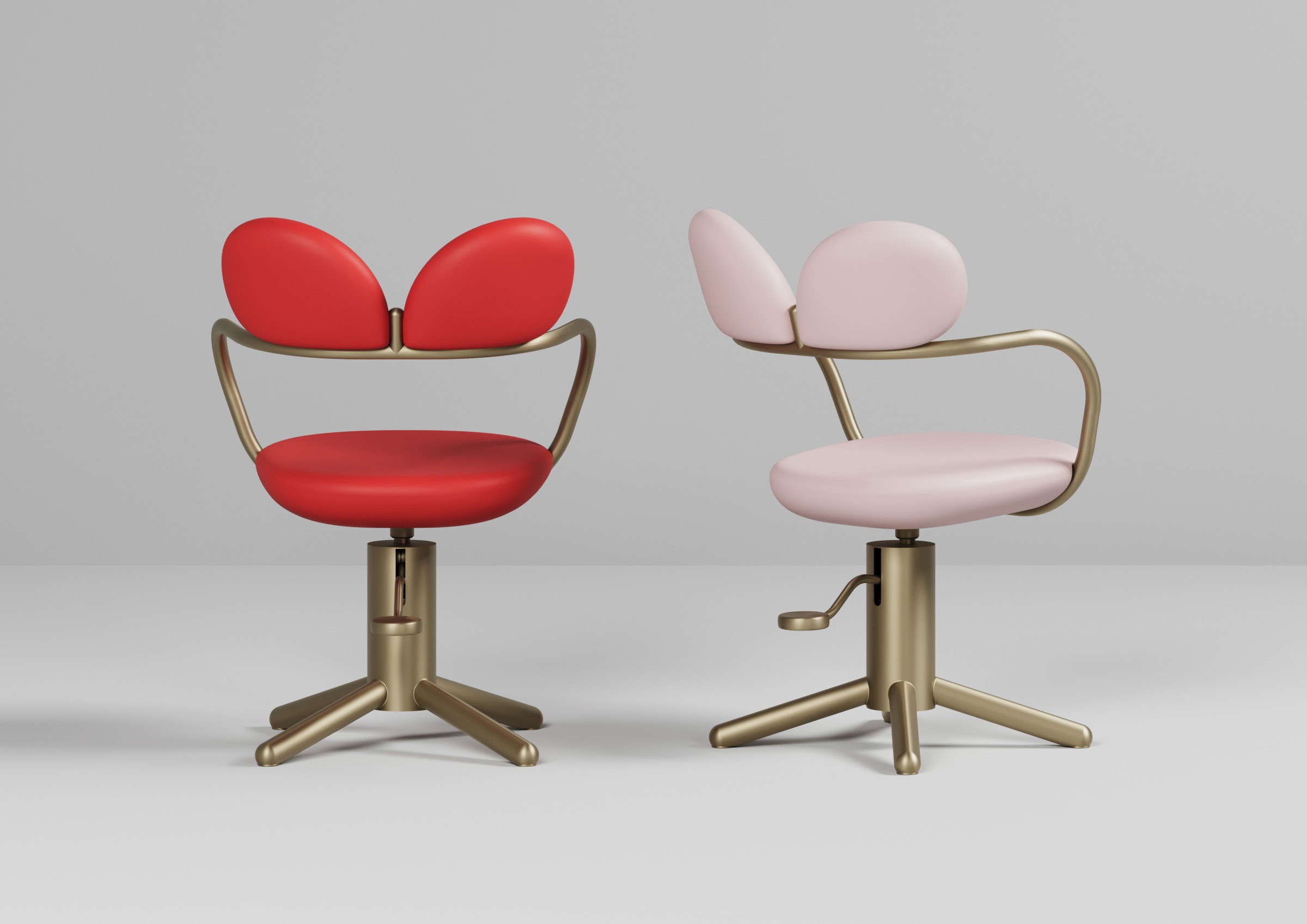 Красное и розовое парикмахерское кресло FIOCCO из коллекции Wonderland Maletti