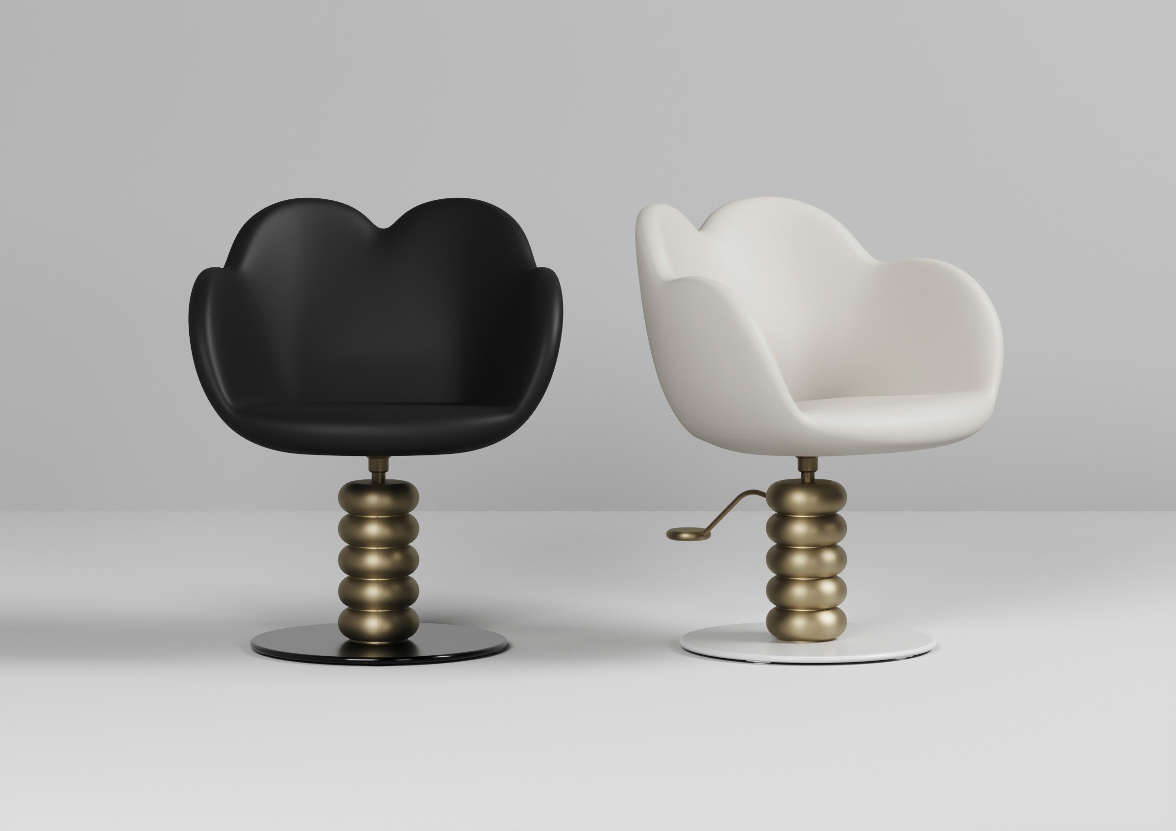 Черное и белое парикмахерское кресло ALICE из коллекции Wonderland Maletti