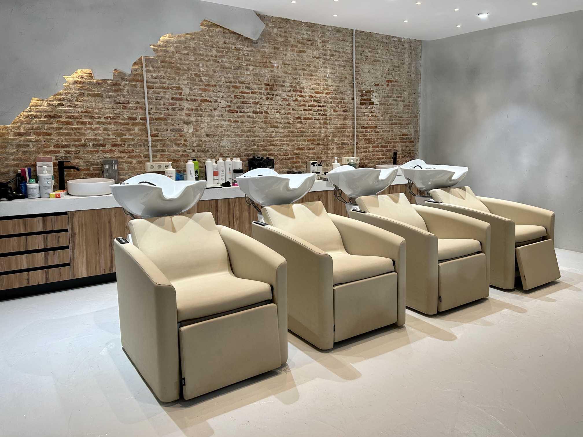 Бежевые парикмахерские мойки PRIMA CLASSE