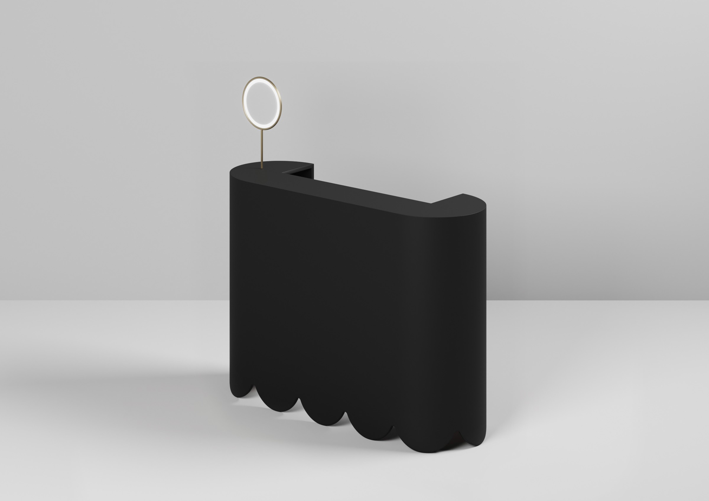 Черный ресепшн с зеркалом MERLETTO